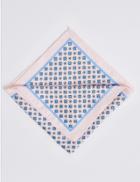Marks & Spencer Pure Silk Geometric Print Pocket Square Pale Pink Mix