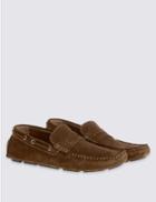 Marks & Spencer Suede Driver Slip-on Shoes Brown