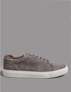 Marks & Spencer Suede Lace-up Trainers Dark Grey
