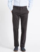 Marks & Spencer Straight Fit Cotton Trousers With Stretch Grey