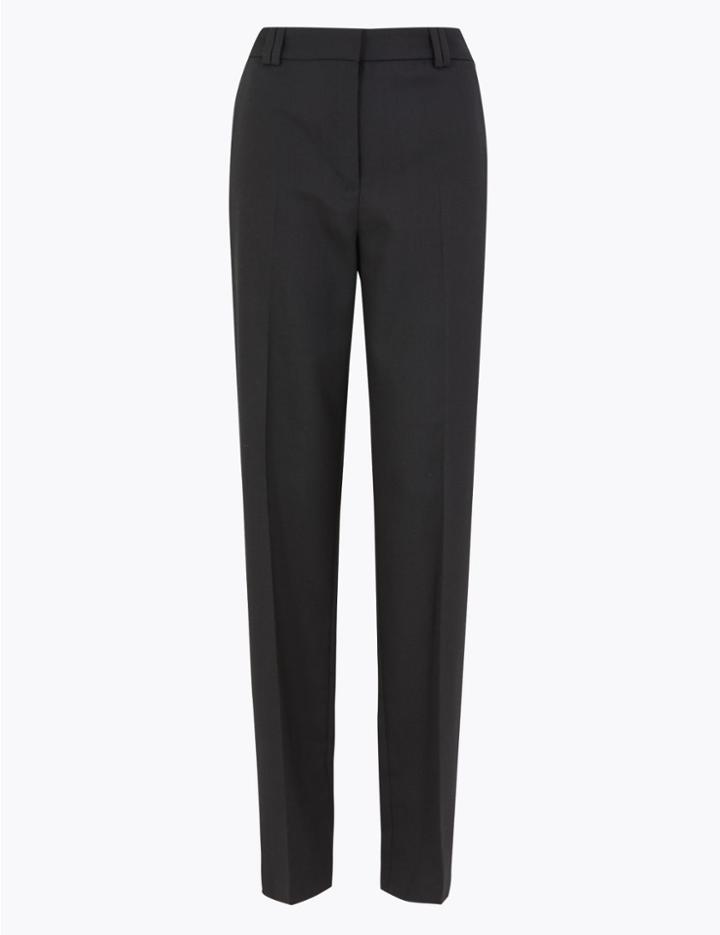 Marks & Spencer Freya Wool Blend Relaxed Trousers Black
