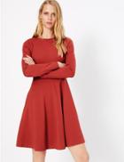 Marks & Spencer Empire Seam Fit & Flare Dress Dark Orange