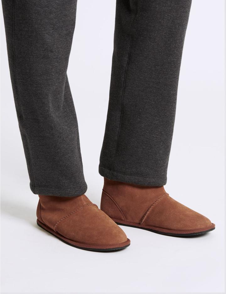 Marks & Spencer Suede Pull-on Slipper Boots With Freshfeet&trade; Tan