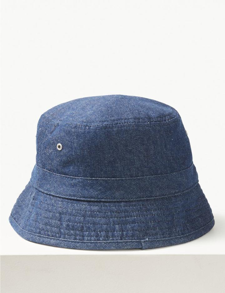 Marks & Spencer Pure Cotton Bucket Hat Denim