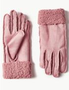 Marks & Spencer Faux Shearling Gloves Blush