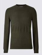 Marks & Spencer Pure Cotton Gansey Textured Jumper Bark
