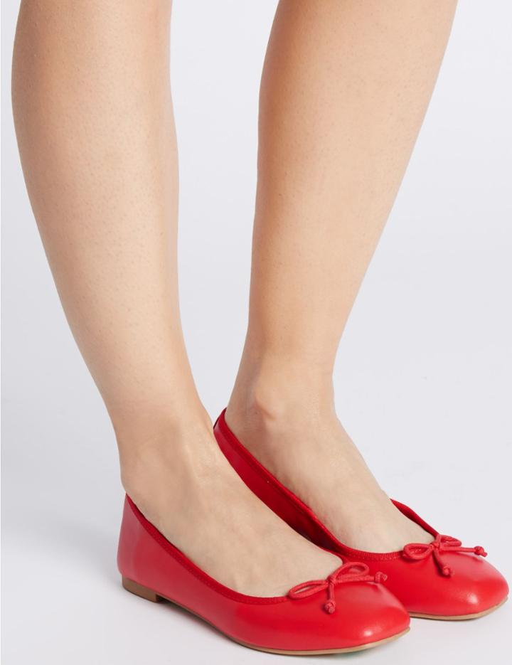 Marks & Spencer Bow Pumps With Insolia Flex&reg; Red