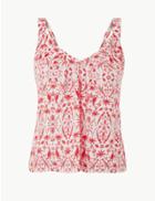 Marks & Spencer Linen Rich Printed Camisole Top Multi