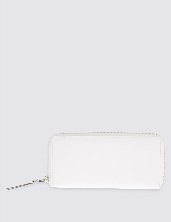 Marks & Spencer Leather Ring Purse With Cardsafe&trade; White