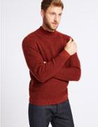 Marks & Spencer Supersoft High Neck Jumper With Wool Rust