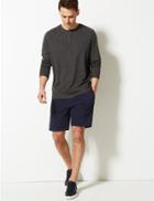 Marks & Spencer Cotton Rich Sweat Shorts Navy