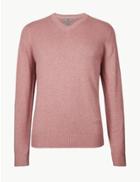 Marks & Spencer Pure Cotton V-neck Jumper Mallow