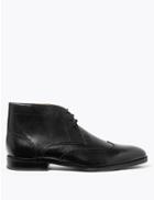 Marks & Spencer Leather Lace Up Chukka Boots Black