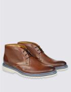 Marks & Spencer Leather Lace-up Embossed Chukka Boots Brown