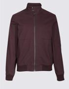Marks & Spencer Cotton Rich Bomber Jacket With Stormwear&trade; Berry