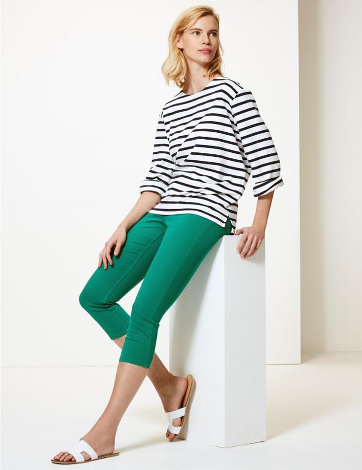 Marks & Spencer Mid Rise Super Skinny Leg Cropped Jeans Emerald