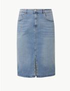 Marks & Spencer Split Front Denim Skirt Light Indigo