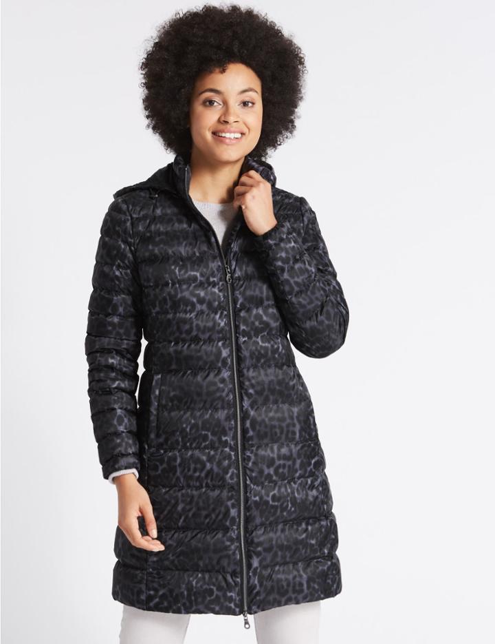 Marks & Spencer Down & Feather Padded Jacket With Stormwear&trade; Grey Mix