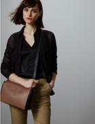Marks & Spencer Leather Zip Detail Cross Body Bag Dusky Rose