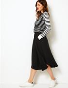 Marks & Spencer Jersey A-line Midi Skirt Black Mix