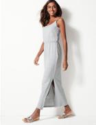 Marks & Spencer Pure Cotton Slip Maxi Dress Grey Marl