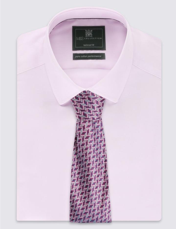 Marks & Spencer Textured Tie Mauve Mix