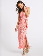 Marks & Spencer Paisley Print Slip Maxi Dress Coral Mix