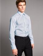 Marks & Spencer Supima&reg; Cotton Tailored Fit Shirt Navy