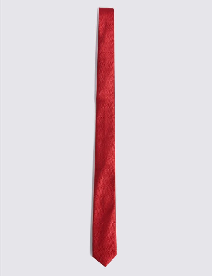 Marks & Spencer Skinny Textured Tie Red