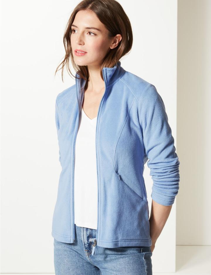 Marks & Spencer Panelled Fleece Jacket Periwinkle