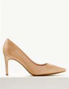 Marks & Spencer Wide Fit Leather Stiletto Heel Court Shoes Nude