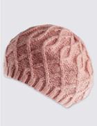 Marks & Spencer Stitch Beret Hat Medium Pink