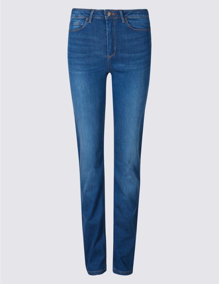 Marks & Spencer Sculpt & Lift Straight Leg Jeans Medium Blue