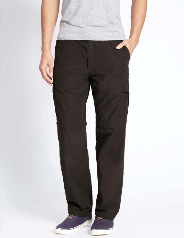 Marks & Spencer Trekking Flat Front Trousers Charcoal