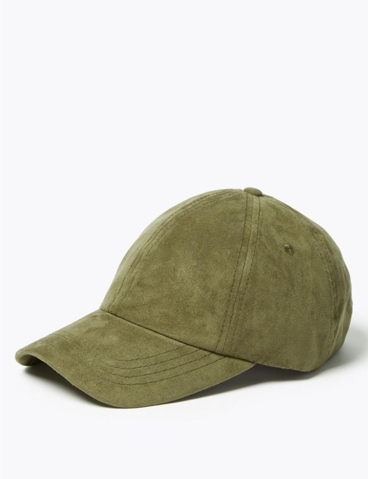 Marks & Spencer Suedette Baseball Cap Khaki