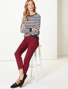 Marks & Spencer High Waist Slim Fit Jeans Burgundy