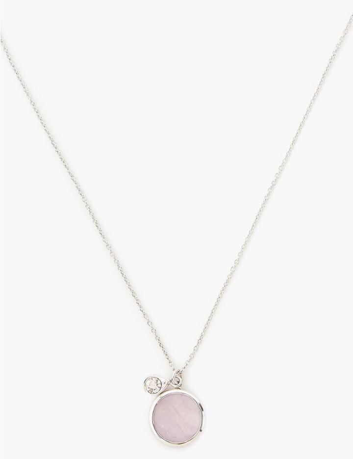 Marks & Spencer Sterling Silver Colour Stone Necklace Purple Mix