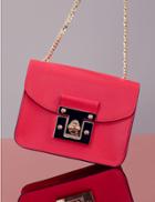 Marks & Spencer Faux Leather Twist Lock Bag Red