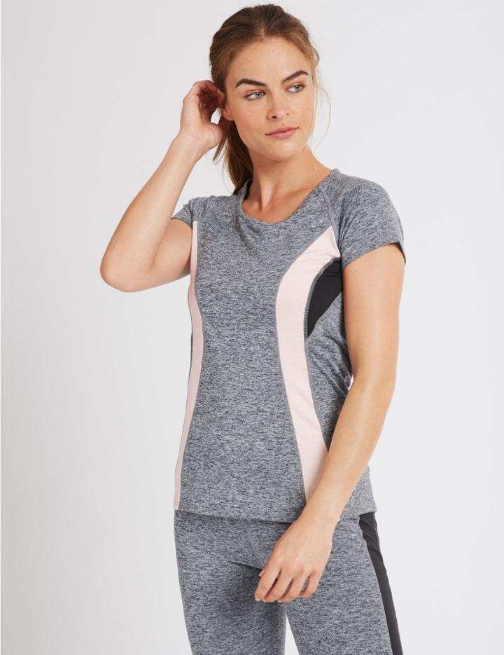 Marks & Spencer Colour Block Short Sleeve T-shirt Grey Mix