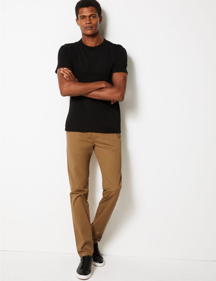 Marks & Spencer Skinny Fit Chinos With Stretch Dark Sand