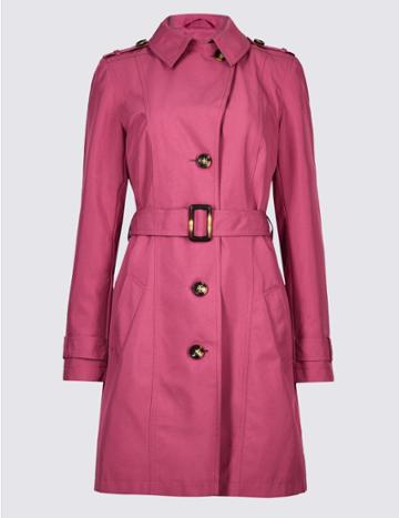 Marks & Spencer Trench Coat With Stormwear&trade; Raspberry