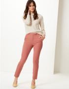 Marks & Spencer Cotton Blend Ankle Grazer Trousers Terracotta