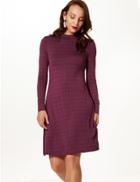 Marks & Spencer Printed Long Sleeve Swing Dress Plum Mix