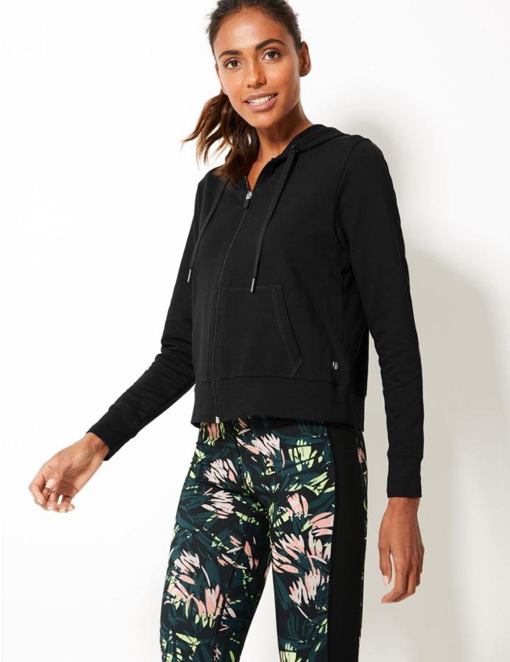 Marks & Spencer Cotton Rich Long Sleeve Sweatshirt Black