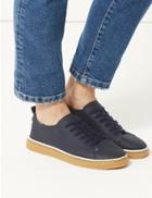 Marks & Spencer Crepe Lace-up Trainers Navy