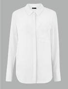 Marks & Spencer Silk Long Sleeve Shirt Soft White