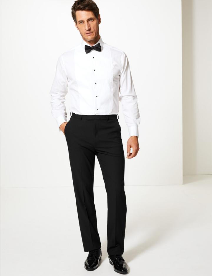 Marks & Spencer Evening Black Regular Fit Trousers Black