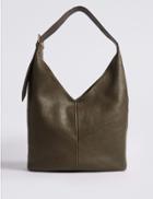 Marks & Spencer Leather Sling Hobo Bag Khaki