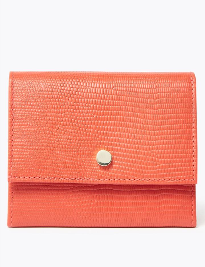 Marks & Spencer Leather Cardsafe&trade; Purse Burnt Orange