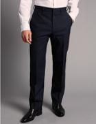 Marks & Spencer Navy Slim Fit Italian Wool Trousers Dark Navy